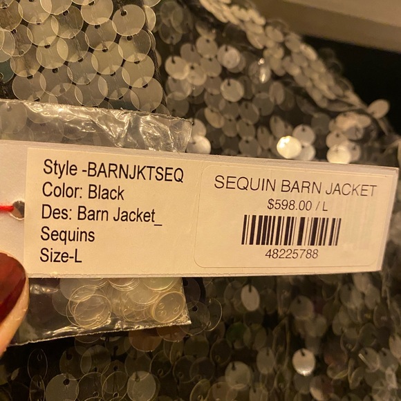 Frances Valentine Sequin Barn Jacket - Size Large - Picture 8 of 10